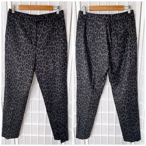 MaxMara Gray Black Leopard Print Wool Dress Pant | Size 8